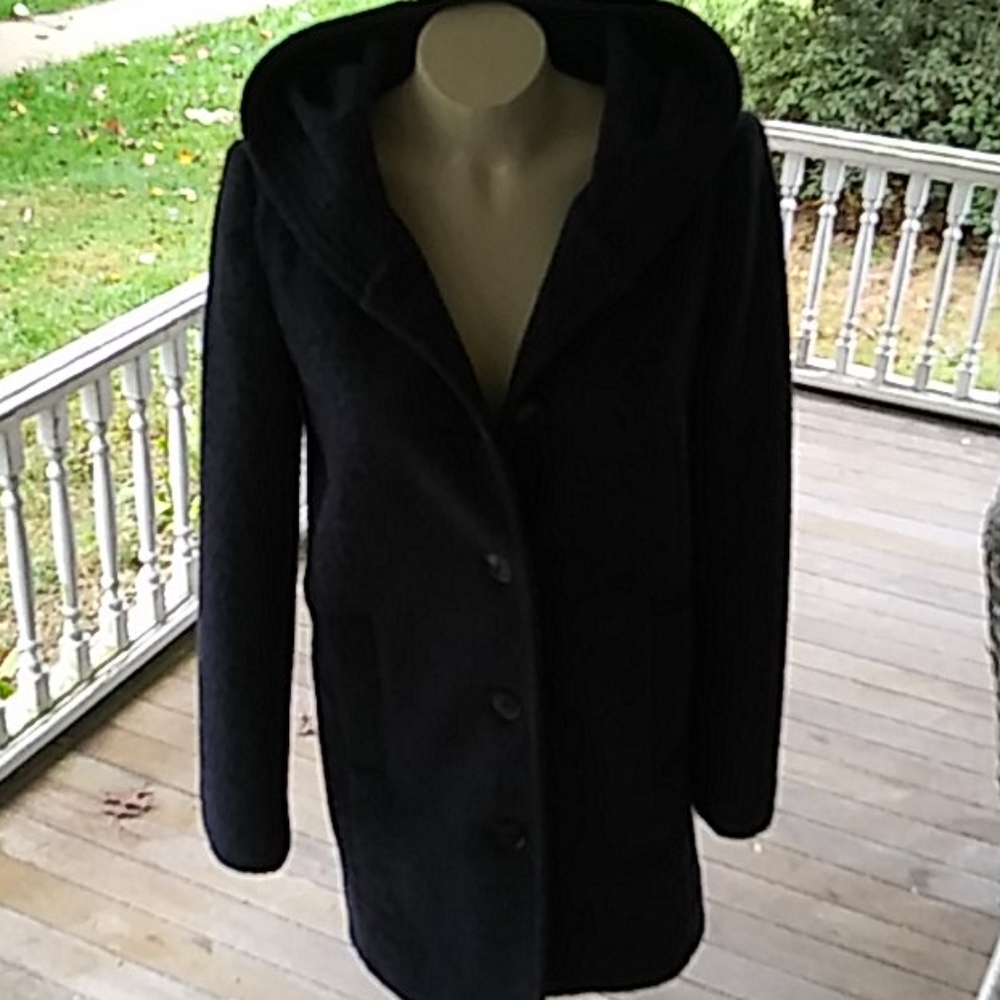 Lands' End Hooded Wool blend coat